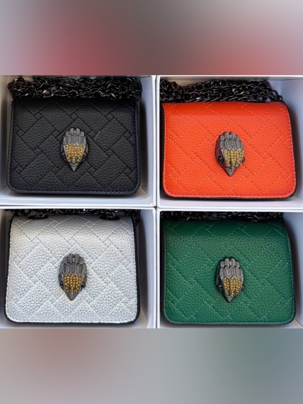 Classic Quilted Chain Crossbody Bag in Black and White